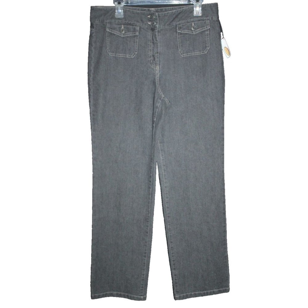 Talbots Jeans Women's 12 Gray Denim Cotton Stretch Jean 34x32 NEW NWT